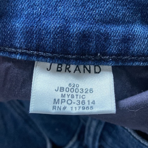 J Brand 620 Mid Rise Super Skinny Distressed Mid Mystic Wash Blue Jeans Size 31 - Picture 9 of 14